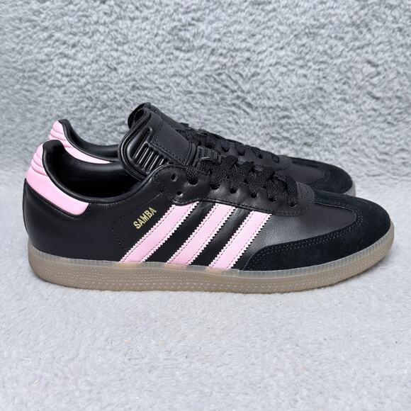 Adidas Samba Inter Miami CF Mens Size 9 Sneakers Black Pink Leather - Picture 2 of 10